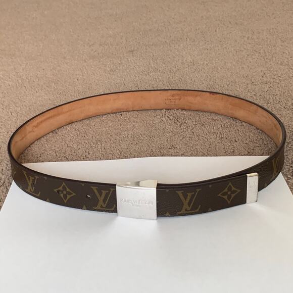 LV1011 Louis Vuitton monogram belt size 32 - Picture 1 of 5